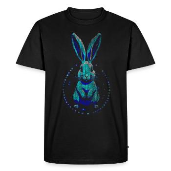 hause Blau Kunst Osterhase Kaninchen - Männer Premium Bio T-Shirt - Schwarz - Vorne - Nico (187cm)