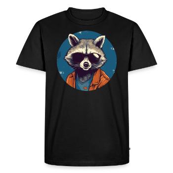 raton laveur lunettes de soleil pellicules ringtail - T-shirt Premium bio Homme - noir - Devant - Nico (187cm)