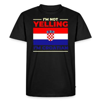 Drôle de Balkans, je ne crie pas, je suis croate - T-shirt Premium bio Homme - noir - Devant - Nico (187cm)