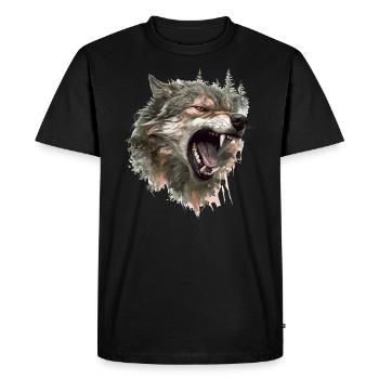 Wolf Wolf Head Scratch Marks Claws Wild Forest Hunter - Men's Premium Organic T-Shirt - black - Front - Nico (187cm)