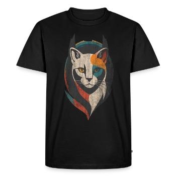 Pour les fans de chats Cat Art - T-shirt Premium bio Homme - noir - Devant - Nico (187cm)