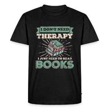 books - Men's Premium Organic T-Shirt - black - Front - Nico (187cm)