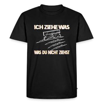 Ich Ziehe Was Was Du Nicht Ziehst - Lustig - Männer Premium Bio T-Shirt - Schwarz - Vorne - Nico (187cm)