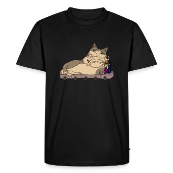 Jabba the Cat - Men's Premium Organic T-Shirt - black - Front - Nico (187cm)