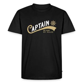 Capitaine capitaine - T-shirt Premium bio Homme - noir - Devant - Nico (187cm)