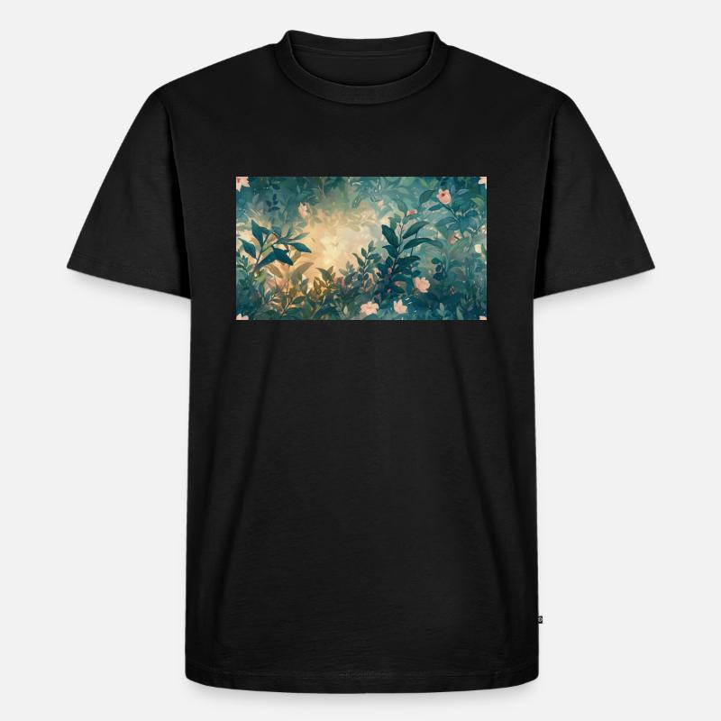Rosa Blumenfeier - Männer Premium Bio T-Shirt - Schwarz