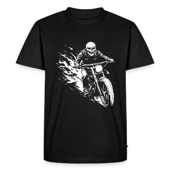Biker Skull Cadeau Moto - T-shirt Premium bio Homme - noir - Devant - Nico (187cm)