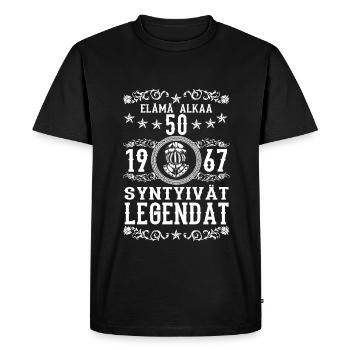1967 - 50 vuotta - Legendat - 2017 - FI - Men's Premium Organic T-Shirt - black - Front - Nico (187cm)