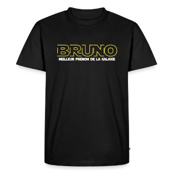 Bruno cadeau drôle prénom parodie film - T-shirt Premium bio Homme - noir - Devant - Nico (187cm)