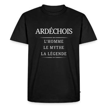 Ardéchois Mythe - T-shirt Premium bio Homme - noir - Devant - Nico (187cm)