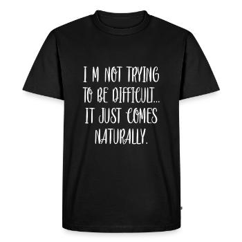 Dire le sarcasme - T-shirt Premium bio Homme - noir - Devant - Nico (187cm)