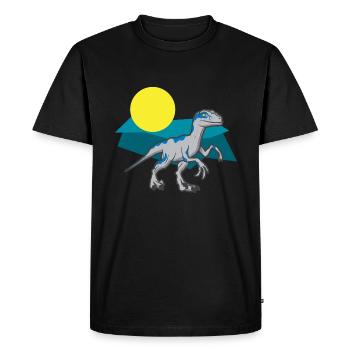 Velociraptor Éteinte Dino - T-shirt Premium bio Homme - noir - Devant - Nico (187cm)