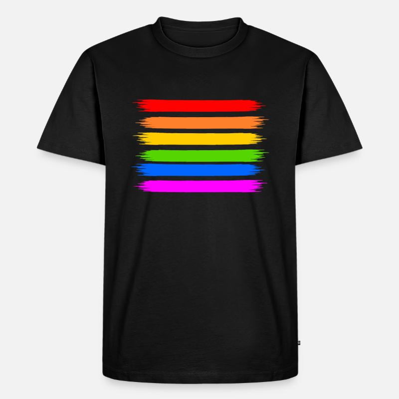 Regenbogen Regenbogenfahne - Männer Premium Bio T-Shirt - Schwarz