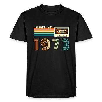 Best of 1973 Cassette cadeau d’anniversaire - T-shirt Premium bio Homme - noir - Devant - Nico (187cm)