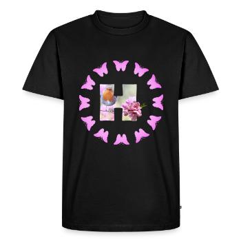 fruit blossom h - Men's Premium Organic T-Shirt - black - Front - Nico (187cm)