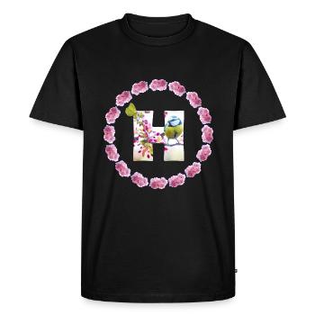 spring bird butterfly h - Men's Premium Organic T-Shirt - black - Front - Nico (187cm)