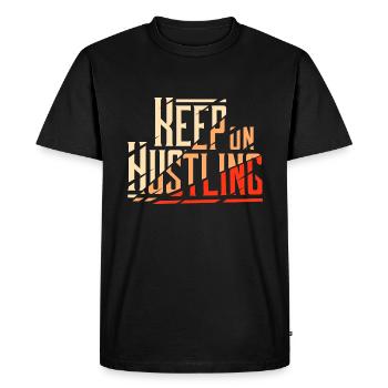 Keep on Hustling Broken Modern Design - Men's Premium Organic T-Shirt - black - Front - Nico (187cm)