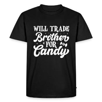 Will Trade Brother For Candy Halloween - Men's Premium Organic T-Shirt - black - Front - Nico (187cm)