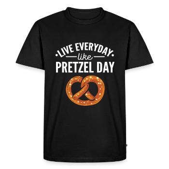 pretzel - Men's Premium Organic T-Shirt - black - Front - Nico (187cm)