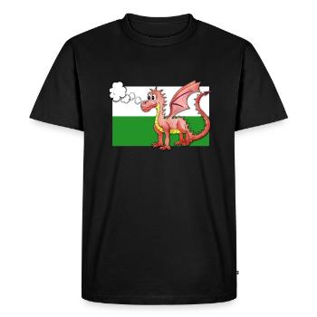 Puffing Welsh Dragon - Gregory - Men's Premium Organic T-Shirt - black - Front - Nico (187cm)