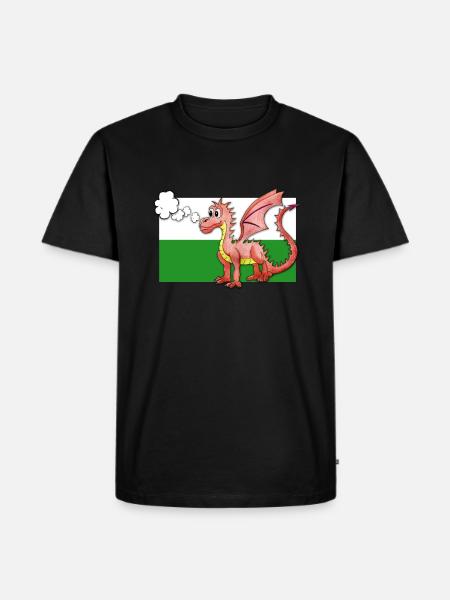 Puffing Welsh Dragon - Gregory - Men's Premium Organic T-Shirt - black