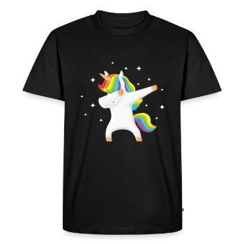 DABBING UNICORN RAINBOW STARS MAGIC KIDS GIRL GIFT - T-shirt Premium bio Homme - noir - Devant - Nico (187cm)