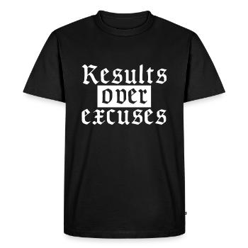 Les résultats sur les excuses | dictons drôles - T-shirt Premium bio Homme - noir - Devant - Nico (187cm)