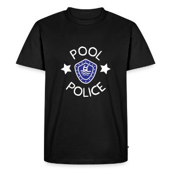 Pool Police - Maître-nageur - T-shirt Premium bio Homme - noir - Devant - Nico (187cm)
