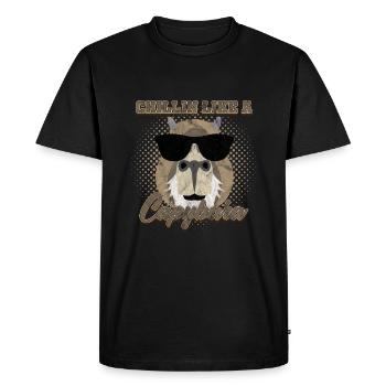 Chillin comme un Capybara - T-shirt Premium bio Homme - noir - Devant - Nico (187cm)