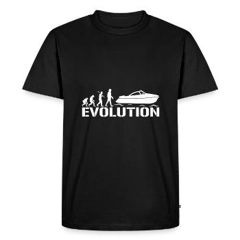 Motorboat Boat T Shirt - Evolution Boater - Men's Premium Organic T-Shirt - black - Front - Nico (187cm)