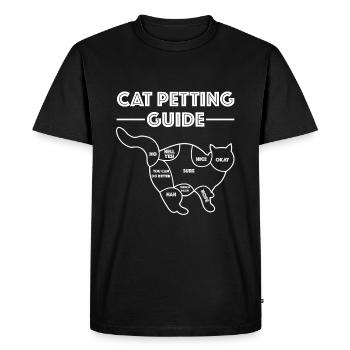 Instructions pour les caresses de chat | Chat, caresses, amusement - T-shirt Premium bio Homme - noir - Devant - Nico (187cm)
