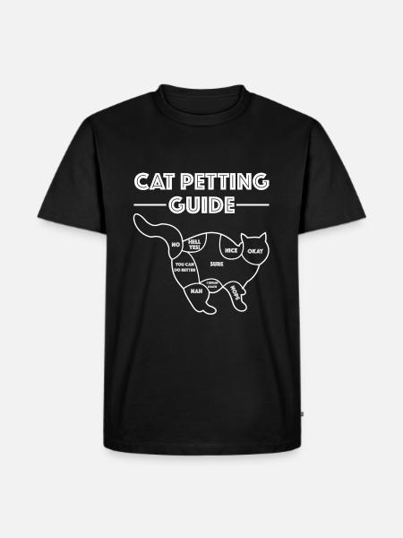 Cat petting instructions | Cat, petting, fun - Men's Premium Organic T-Shirt - black