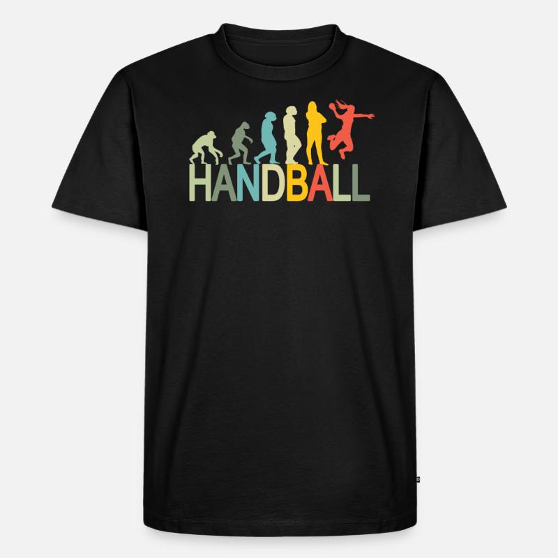 Lstiges Handball Design Evolution - Männer Premium Bio T-Shirt - Schwarz
