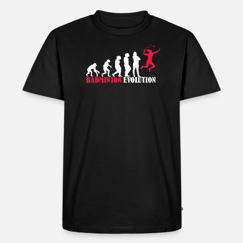 Badminton Evolution Design als Geschenk - Men's Premium Organic T-Shirt - black