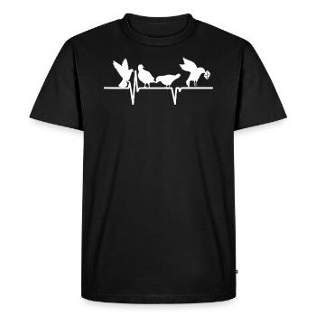 Homing pigeons heartbeat design - Men's Premium Organic T-Shirt - black - Front - Nico (187cm)