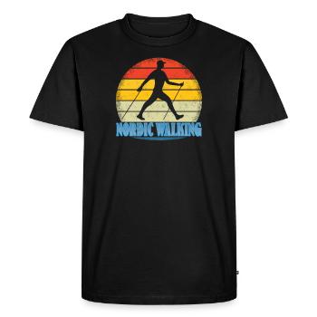 Nordic Walking Gift Sport Design - Men's Premium Organic T-Shirt - black - Front - Nico (187cm)
