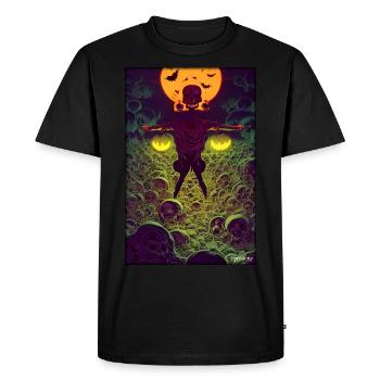 Skeleton Skull Scarecrow Pumpkin Rose - Men's Premium Organic T-Shirt - black - Front - Nico (187cm)