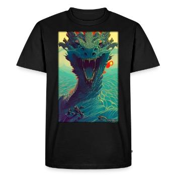 Dragon Water Monster Sea Lake - Men's Premium Organic T-Shirt - black - Front - Nico (187cm)