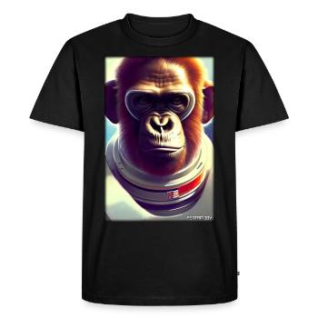Monkey Animal Astronaut Space Space Universe 2 - Men's Premium Organic T-Shirt - black - Front - Nico (187cm)