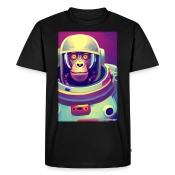 Monkey Animal Astronaut Space Space Universe 8 - Men's Premium Organic T-Shirt - black - Front - Nico (187cm)