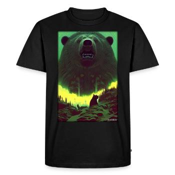 Bear Grizzly Bear Brown Bear Predator Wildlife Forest 2 - Men's Premium Organic T-Shirt - black - Front - Nico (187cm)