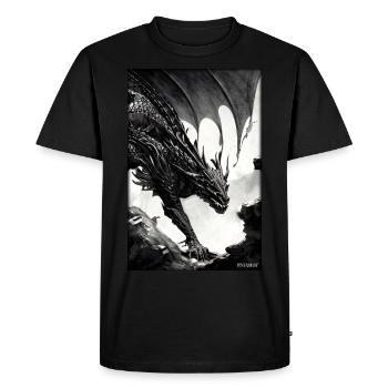 Dragon Creature Fantasy Black and White 2 - Men's Premium Organic T-Shirt - black - Front - Nico (187cm)