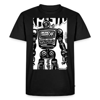 Robot Comic Future Cyborg Machine Technology - T-shirt Premium bio Homme - noir - Devant - Nico (187cm)