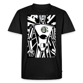 Robot Comic Future Cyborg Machine Technology - T-shirt Premium bio Homme - noir - Devant - Nico (187cm)