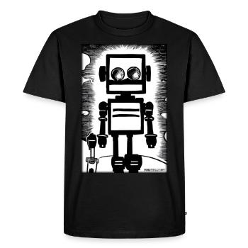 Robot Comic Future Cyborg Machine Technology - T-shirt Premium bio Homme - noir - Devant - Nico (187cm)