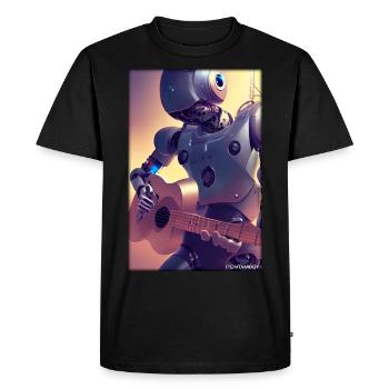 Robot Guitare Guitariste Future Musicien - T-shirt Premium bio Homme - noir - Devant - Nico (187cm)