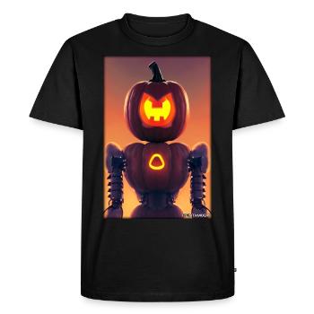 Robots Halloween Future Technology Science - Men's Premium Organic T-Shirt - black - Front - Nico (187cm)