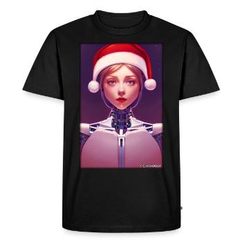 Robots Christmas Future Technology Science - Men's Premium Organic T-Shirt - black - Front - Nico (187cm)
