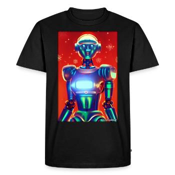 Robots Christmas Future Technology Science - Men's Premium Organic T-Shirt - black - Front - Nico (187cm)