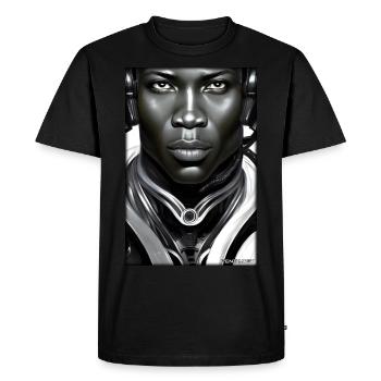 Cyborg Man Future Sci-Fi Machine Technology - Men's Premium Organic T-Shirt - black - Front - Nico (187cm)